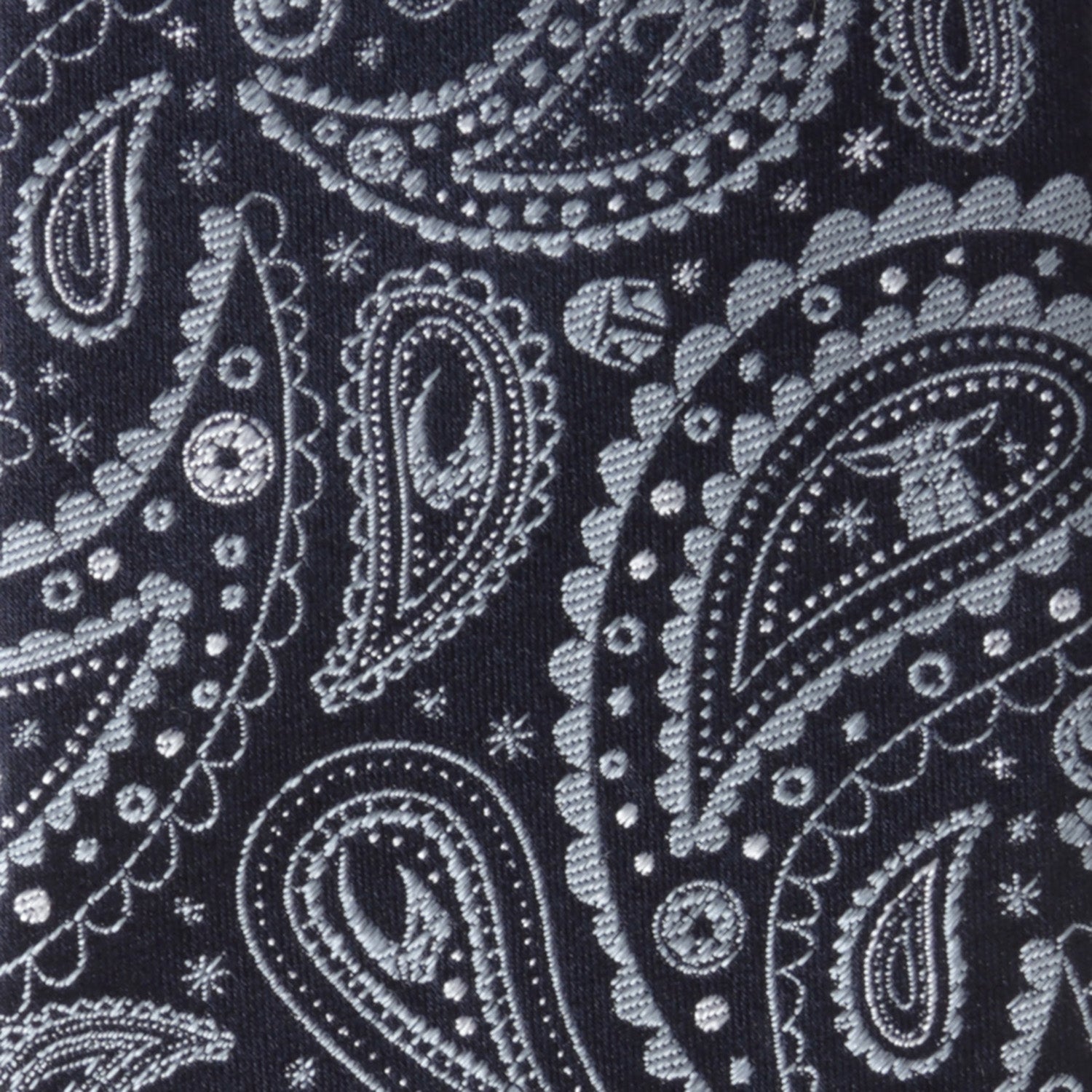 Star Wars The Mandalorian Grogu Blue Paisley Necktie displayed on a plain background