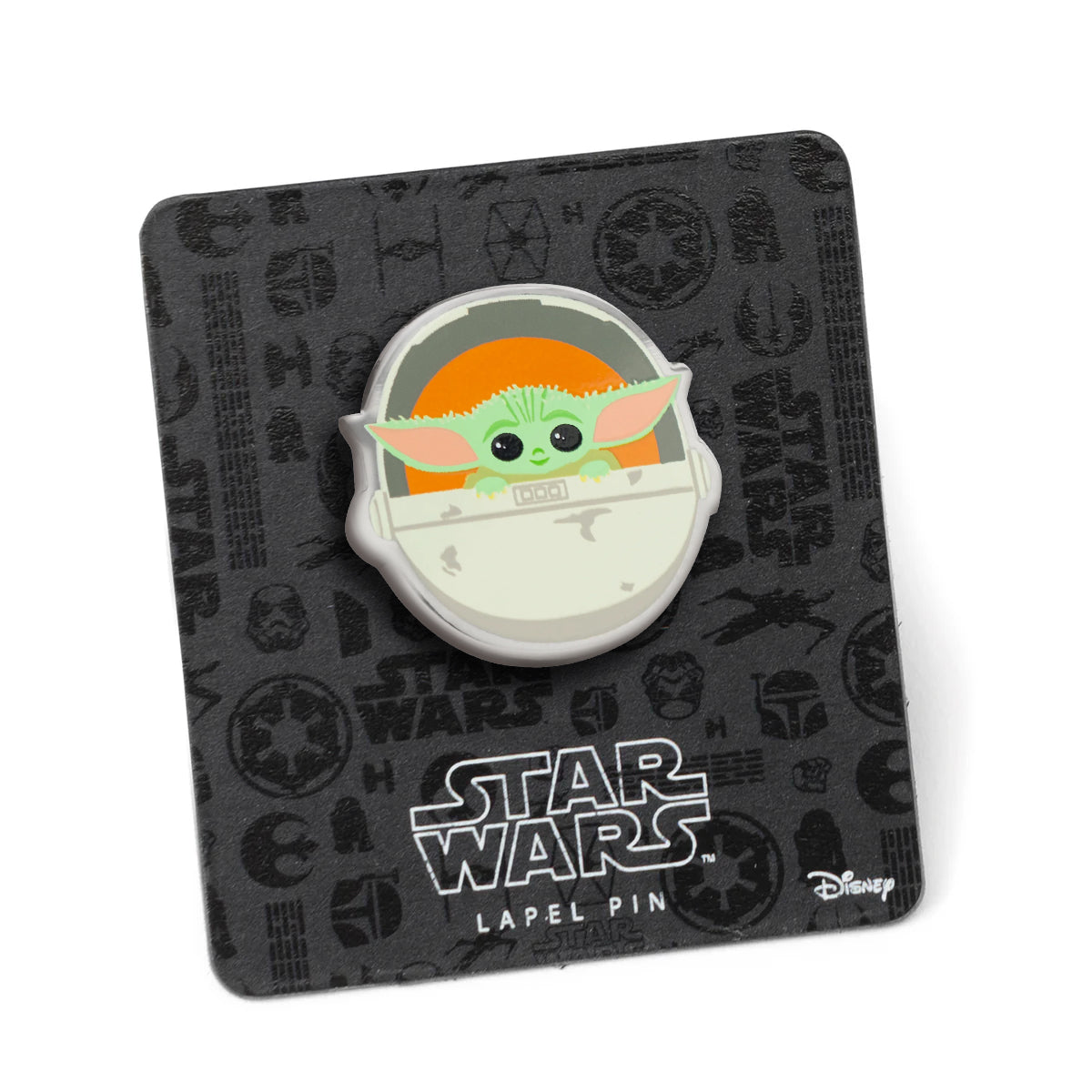 Star Wars Grogu in Hover Bassinet accessory on a display card.