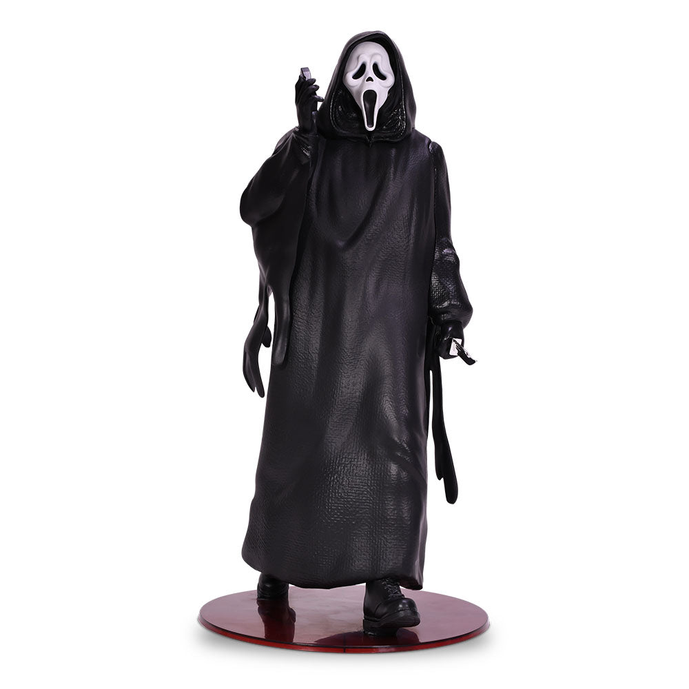 Full front view of the Scream Ghostface walking bucket showing the complete 20-inch figure