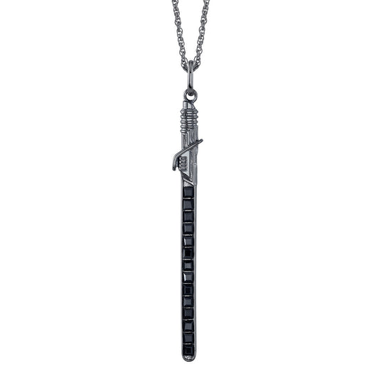 Star Wars x RockLove Darksaber necklace in black rhodium.-0