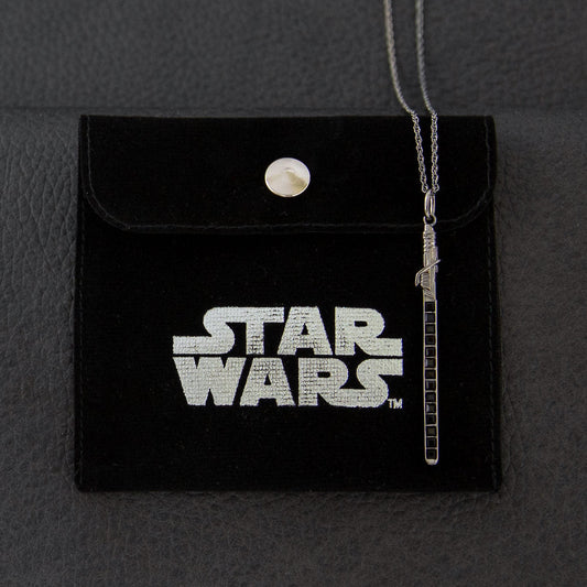 Star Wars x RockLove Darksaber necklace in black rhodium.-4