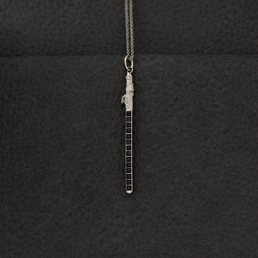 Star Wars x RockLove Darksaber necklace in black rhodium.-2