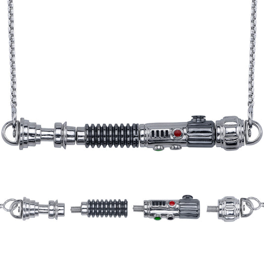 Star Wars x RockLove Duty and Resolve Lightsaber Workshop Necklace assembled on chain-0