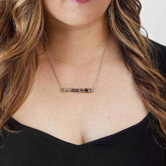 Star Wars x RockLove Duty and Resolve Lightsaber Workshop Necklace assembled on chain-2