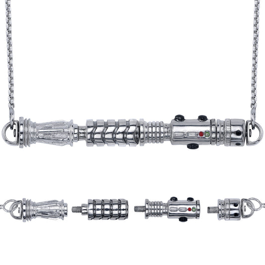 Star Wars x RockLove Elemental Nature Lightsaber Necklace hilt pieces laid out-0