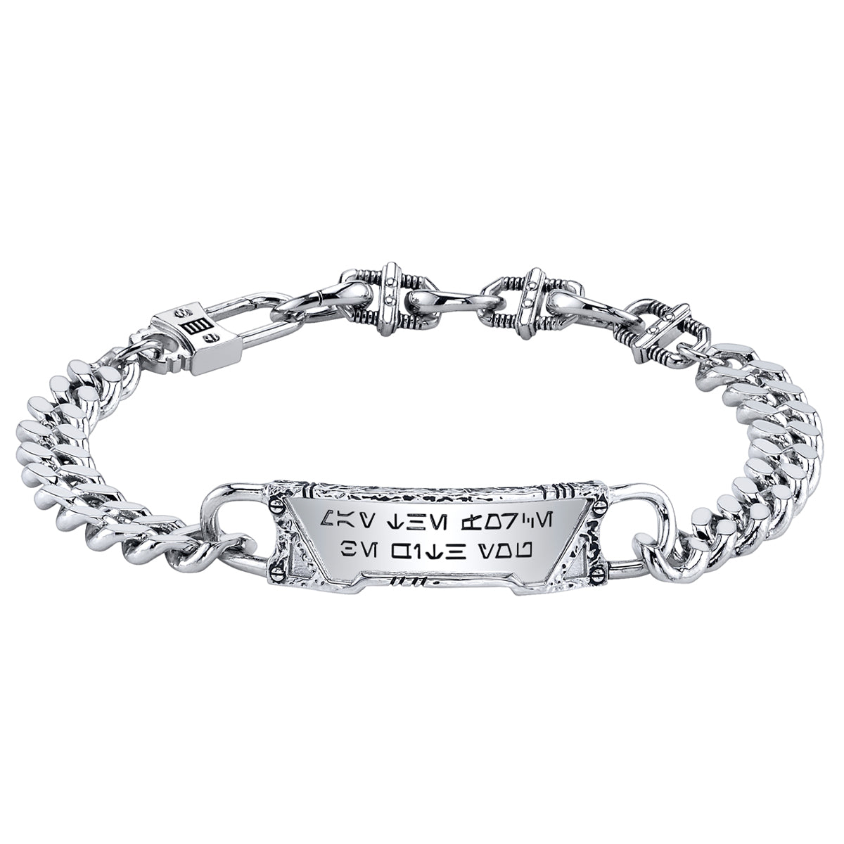 Star Wars x RockLove May the Force Aurebesh Bracelet in Sterling Silver
