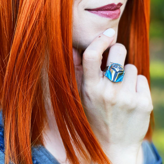 Star Wars x RockLove Bo-Katan Helmet Ring in sterling silver.-4