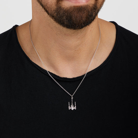 Star Wars x RockLove Naboo N-1 Starfighter Necklace in sterling silver-3