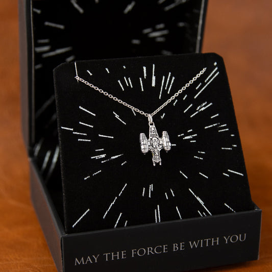 Star Wars x RockLove Razor Crest Sterling Silver Necklace front view-9