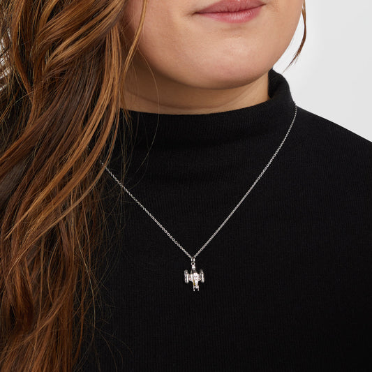 Star Wars x RockLove Razor Crest Sterling Silver Necklace front view-3