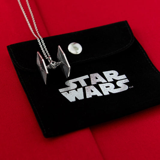 Star Wars x RockLove TIE Fighter sterling silver necklace on adjustable chain-4
