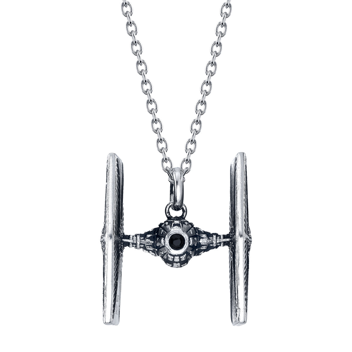 Star Wars x RockLove TIE Fighter sterling silver necklace on adjustable chain