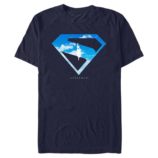 SUPERMAN (2025) Movie Superman In The Sky T-shirt Navy-0