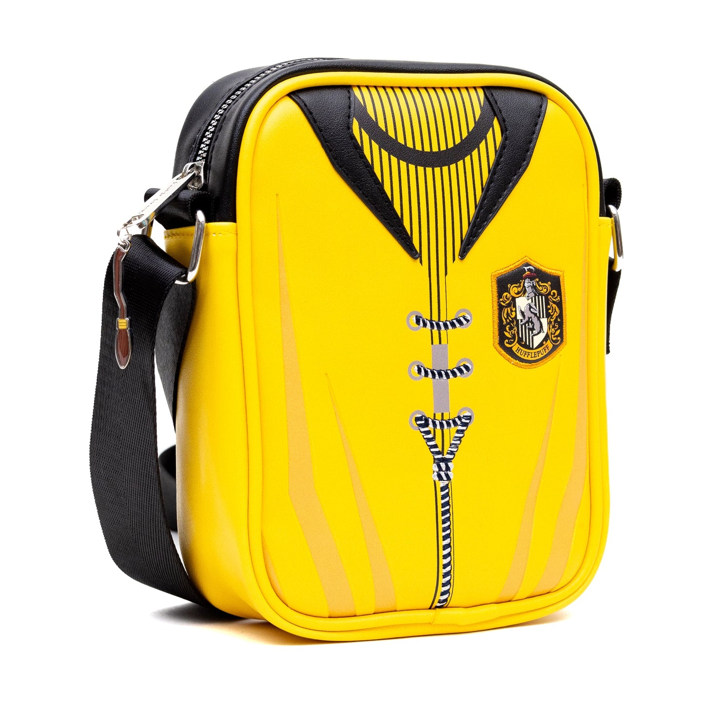 Front view of the vegan leather Hufflepuff Quidditch purse