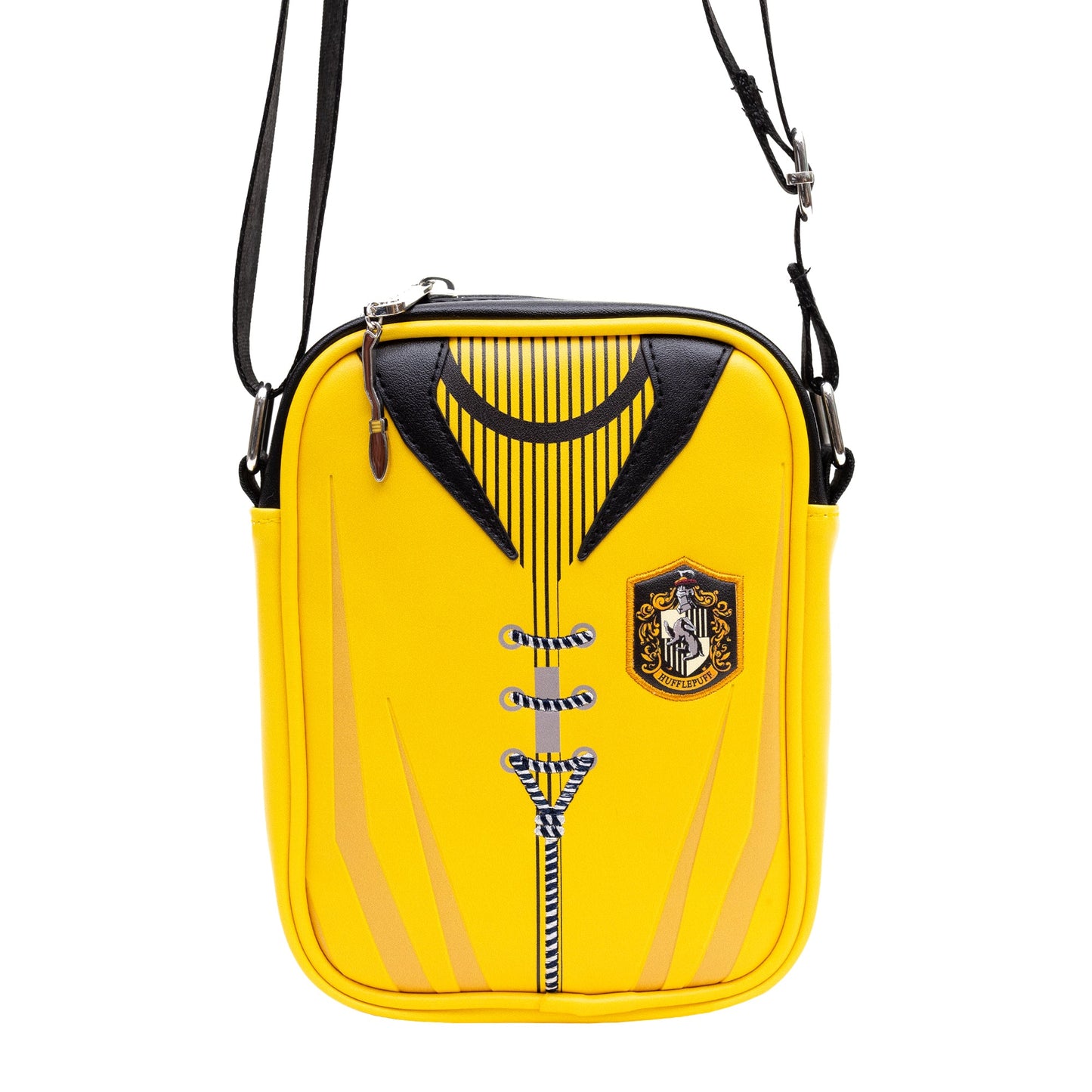 Internal compartments and zipper pocket of the Hufflepuff Quidditch bag