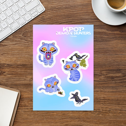 KPop Demon Hunters Derpy Tiger & Sussie Magpie Sticker Sheet-1
