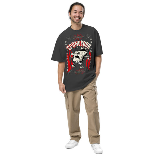 SpongeBob SquarePants Punk Rock Faded T-Shirt Faded Black-1
