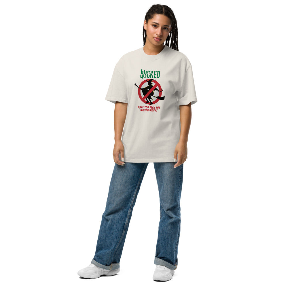 Wicked: For Good Beware of Witch Oversized Faded T-Shirt Faded Bone
