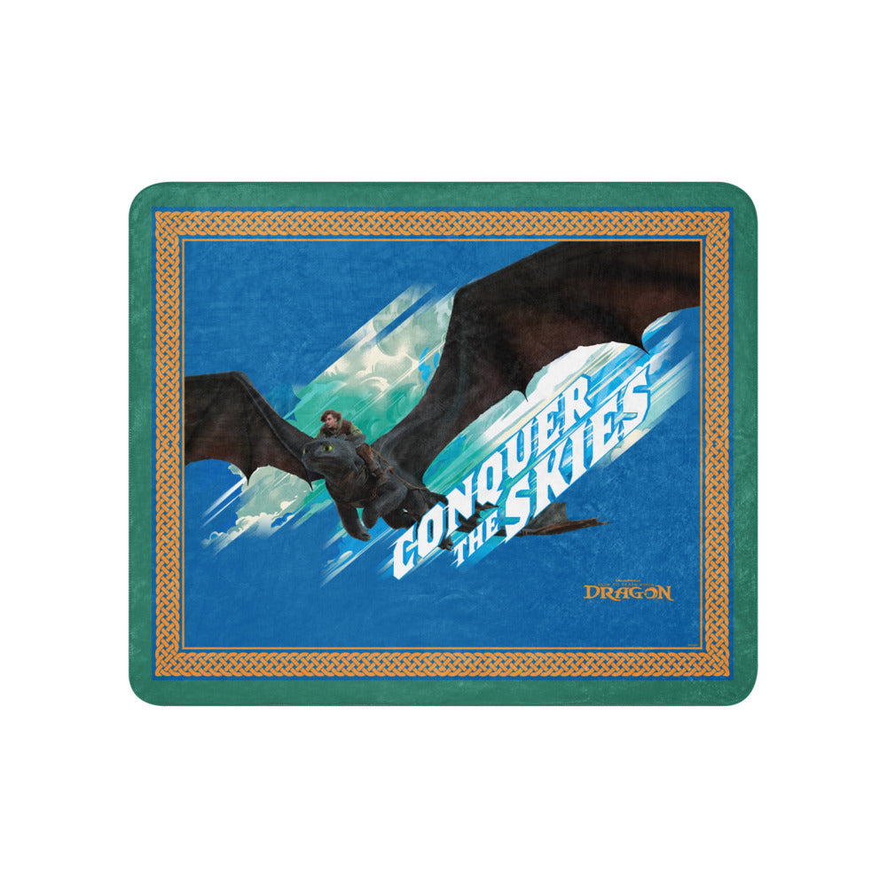 How to Train Your Dragon Conquer the Skies Premium Sherpa Blanket 50 in x 60 in