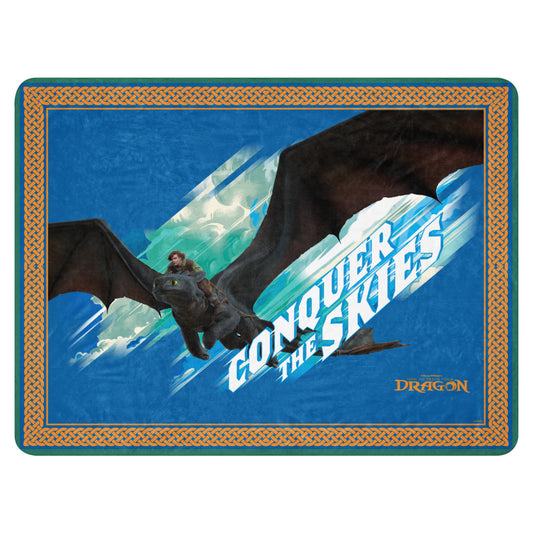 How to Train Your Dragon Conquer the Skies Premium Sherpa Blanket 60 in x 80 in-0