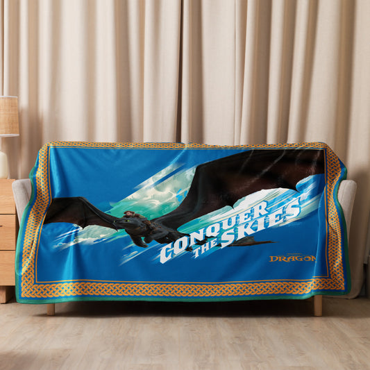 How to Train Your Dragon Conquer the Skies Premium Sherpa Blanket 60 in x 80 in-3