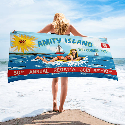 Jaws 50th Anniversary Amity Island Beach Towel-2