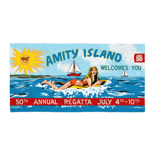 Jaws 50th Anniversary Amity Island Beach Towel-0