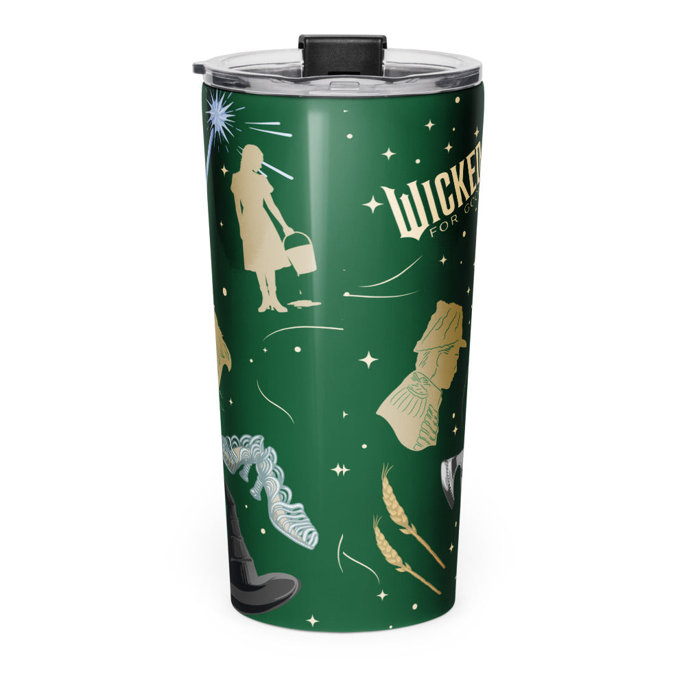 Wicked: For Good Pattern Tapered Stainless Steel Tumbler White