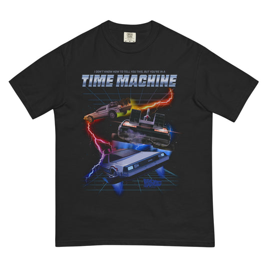 Back to the Future Time Machine Comfort Colors T-Shirt Black-0