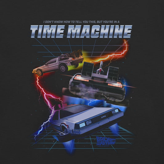 Back to the Future Time Machine Comfort Colors T-Shirt Black-1