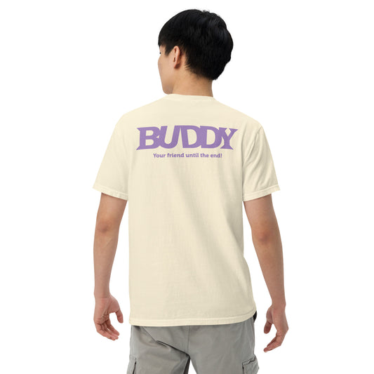Front view of Buddy T-Shirt featuring Your Friend Until the End graphic-2