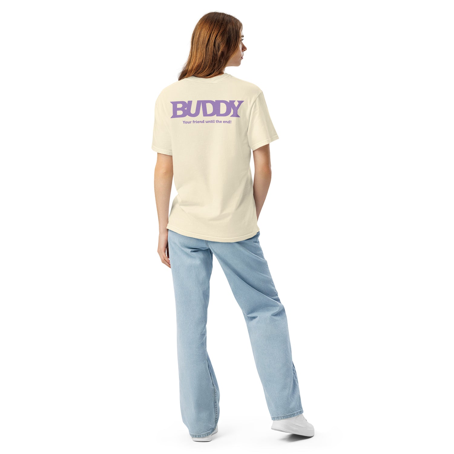 Detail of the ring-spun cotton fabric and collar on the Buddy shirt