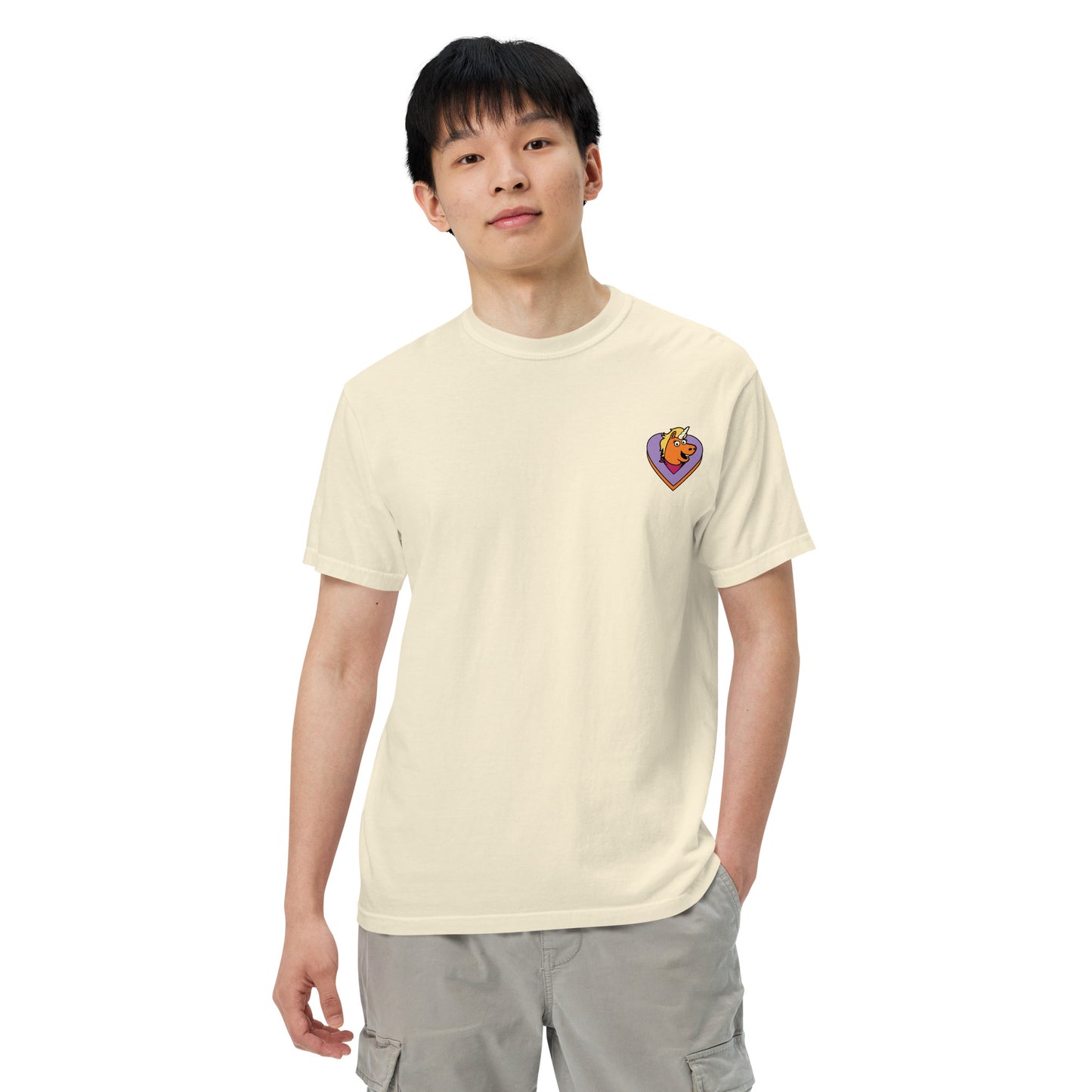 Back view of the unisex Buddy short sleeve graphic tee