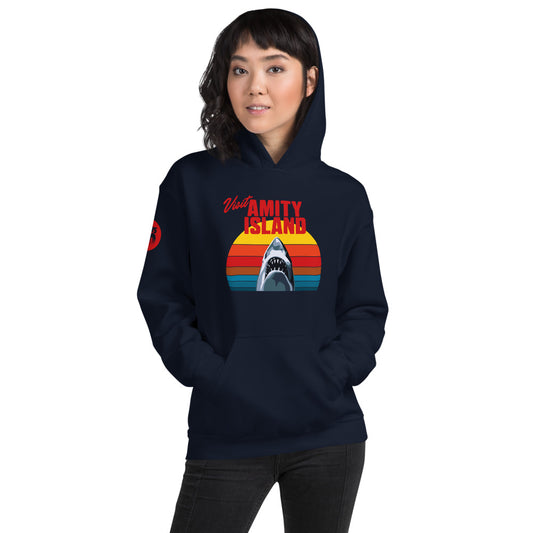 Jaws 50th Anniversary Visit Amity Island Hoodie Navy-2