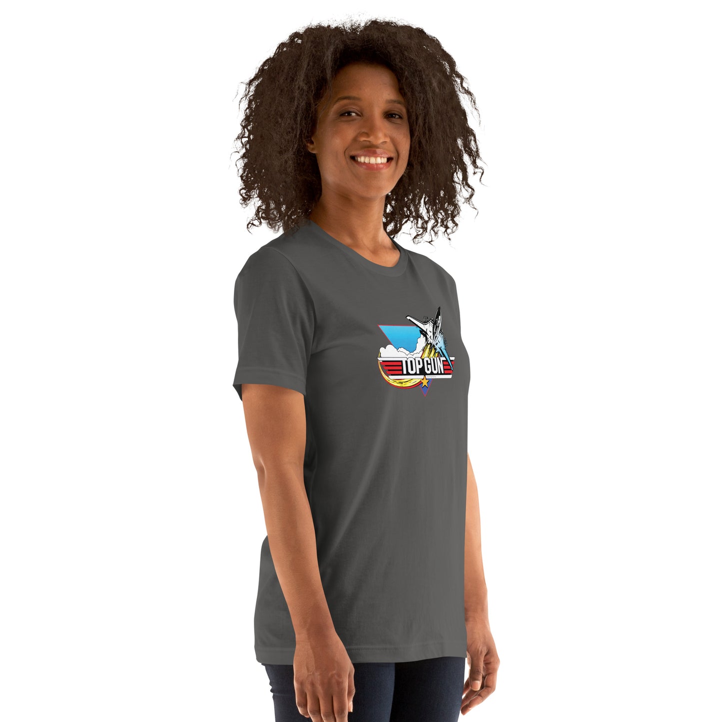 Front view of black Top Gun t-shirt featuring the Need for Speed quote and a fighter jet graphic.