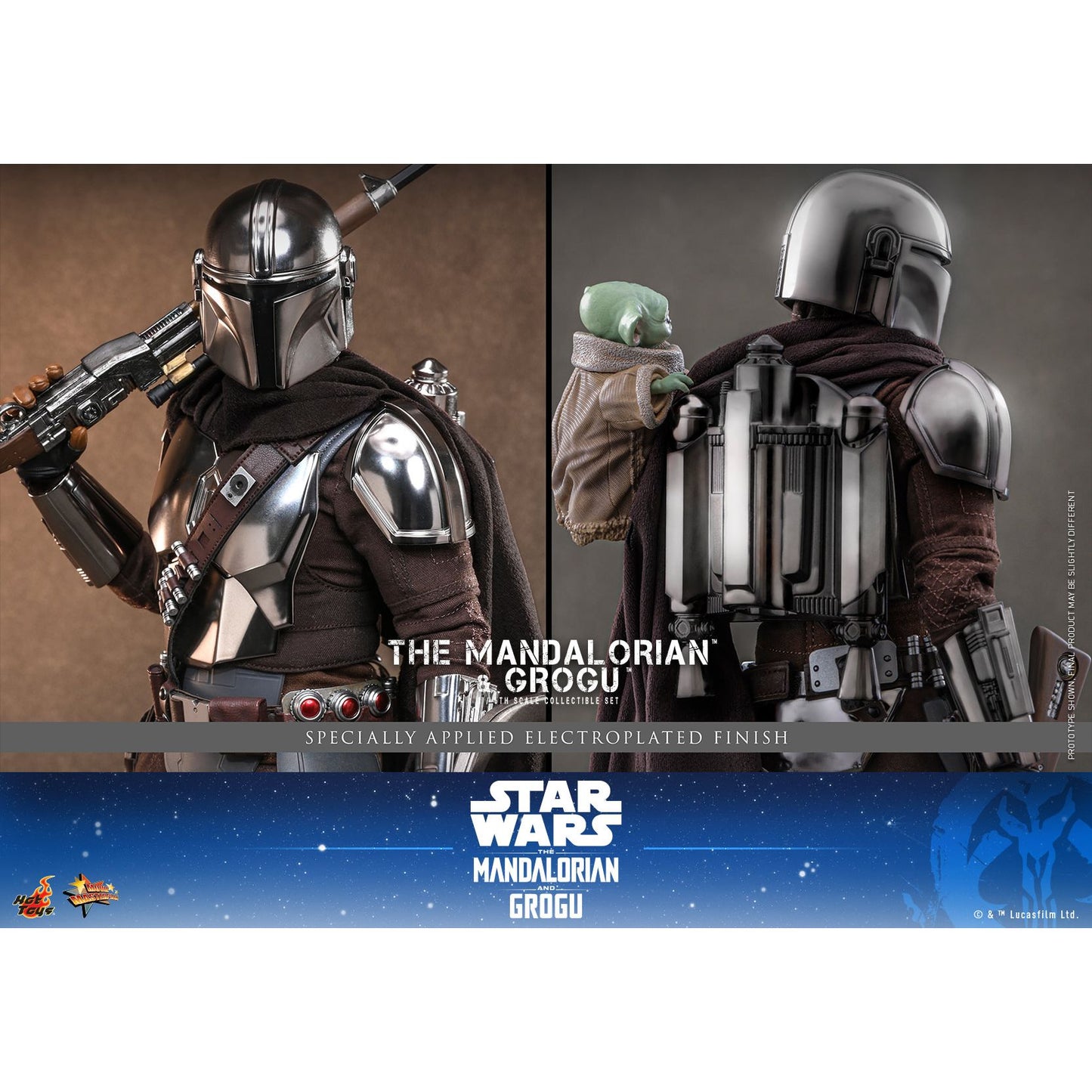 The Mandalorian™ and Grogu™ Sixth Scale Figure Set by Hot Toys-6