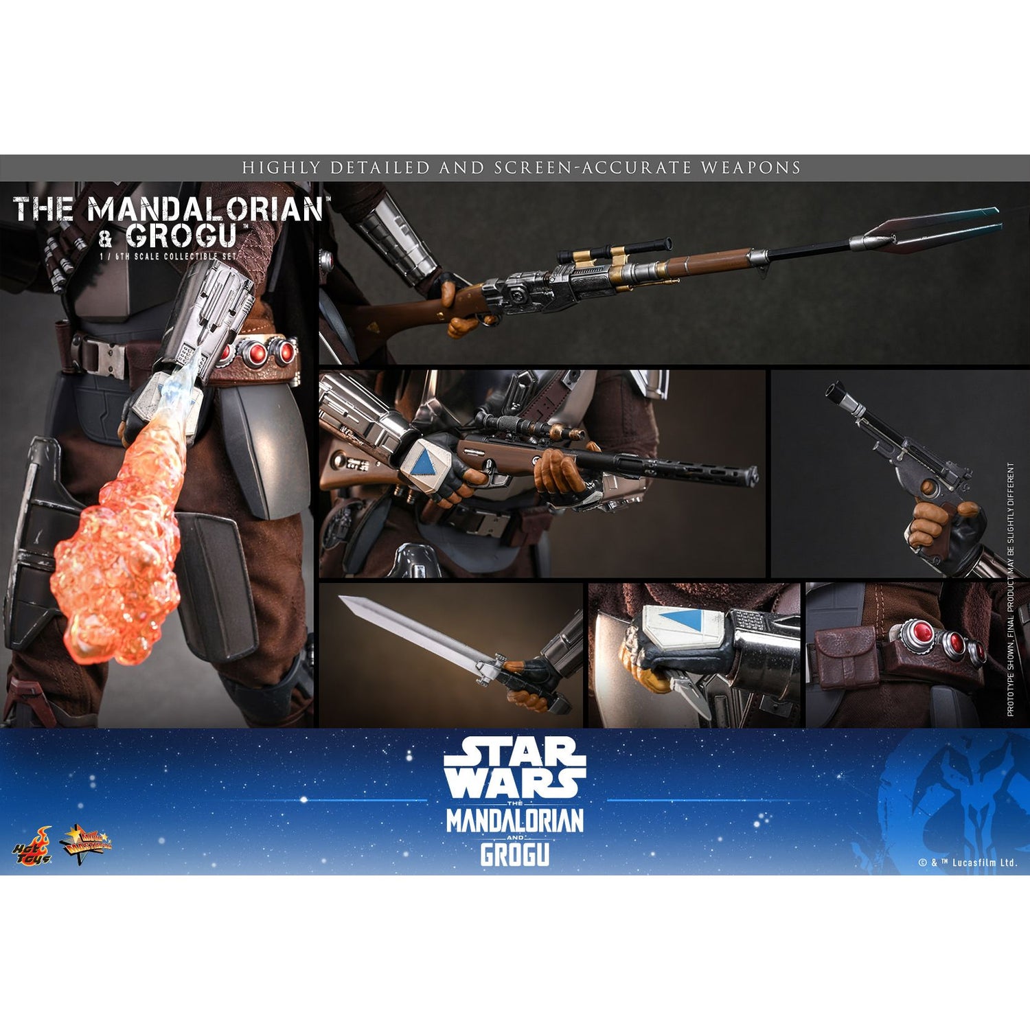The Mandalorian™ and Grogu™ Sixth Scale Figure Set by Hot Toys-2