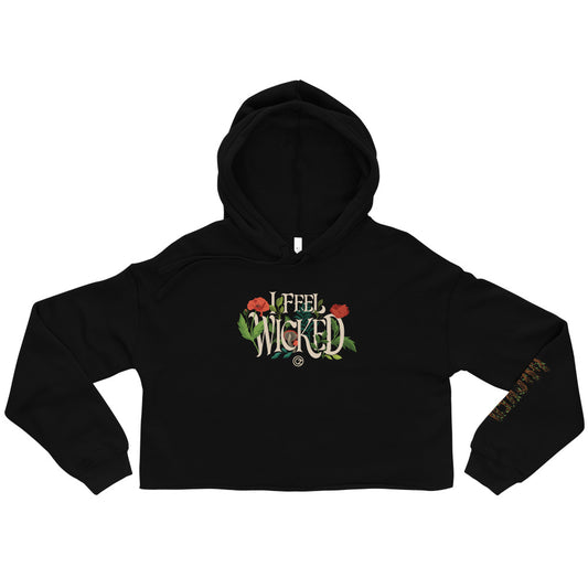 Wicked: For Good Cropped Hoodie "I Feel Wicked"  Black-0