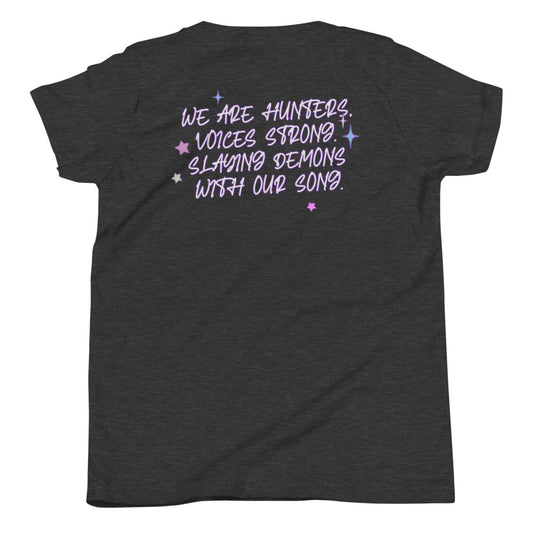 KPop Demon Hunters Exclusive Sing-Along Youth T-Shirt Dark Heather Grey-0