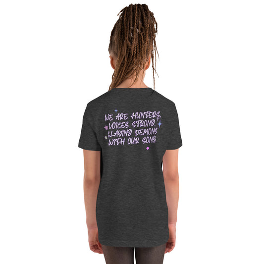 KPop Demon Hunters Exclusive Sing-Along Youth T-Shirt Dark Heather Grey-2