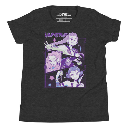 KPop Demon Hunters Exclusive Sing-Along Youth T-Shirt Dark Heather Grey-1