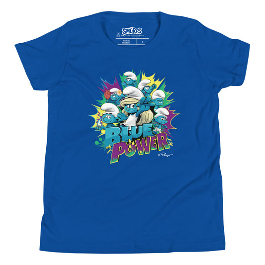 The Smurfs Movie Blue Power Kid's T-Shirt-0